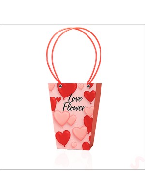 Süsle Bebek ve Parti Love Baskılı Karton Hediye Çantası  15×13,5×9,5 cm