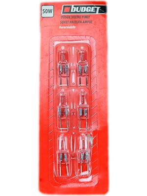 Budget 50W 12V G6,35 (6'lı Paket) Halojen Kapsül Ampul