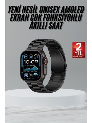 Indispensablely 3 Kordonlu Amoled Ekran Akıllı Saat Çok Fonksiyonlu Uyku ve Sağlık Takibi