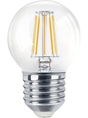 Ecolite 6W LED Dımmable Fılament 810LM G45 Ampul 220V Şeffaf Cam 15.000 Saat Ömür 2700K