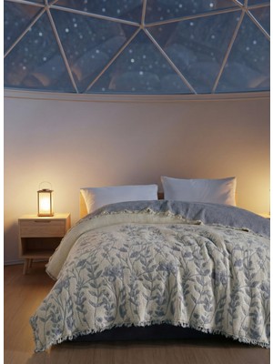 Orbit 4 Renk Jakarlı Müslin Yatak Örtüsü-Çift Kişilik PIKE-%100 PAMUK-230X250 cm - Yumuşak Dokulu Nefes Alan Pike ve Yatak Örtüsü