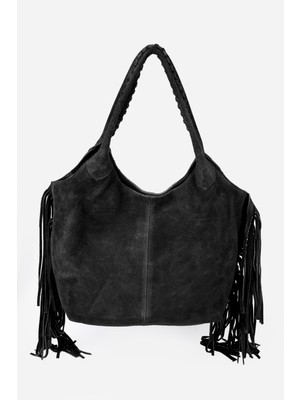 Alessia Bag Valeria Püskül Detaylı Hakiki Süet Deri Çanta