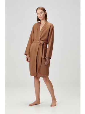 Barine Cocoon 4 Kat Muslin Bornoz Karamel