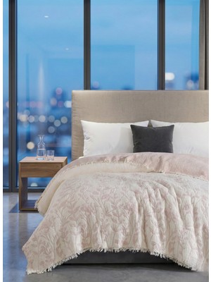 Orbit 4 Renk Jakarlı Müslin Yatak Örtüsü-Çift Kişilik PIKE-%100 PAMUK-230X250 cm - Yumuşak Dokulu Nefes Alan Pike ve Yatak Örtüsü