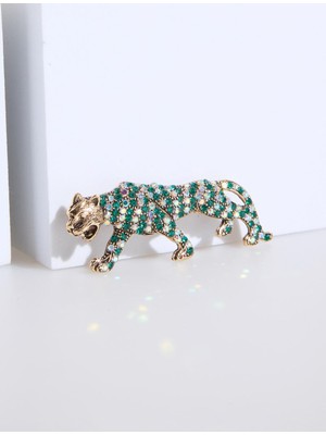 Jimmy Key Karışık Leopar Figürlü Broş
