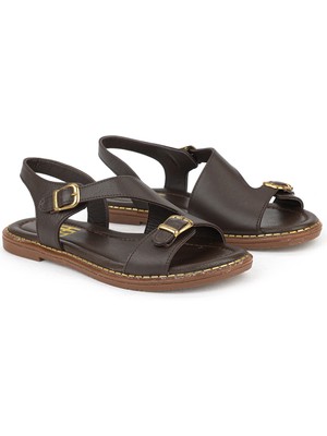 Ziya, Kadın Hakiki Deri Sandalet 1611020Z5407 Kahve