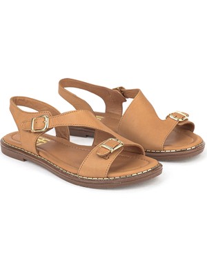 Ziya, Kadın Hakiki Deri Sandalet 1611020Z5407 Taba