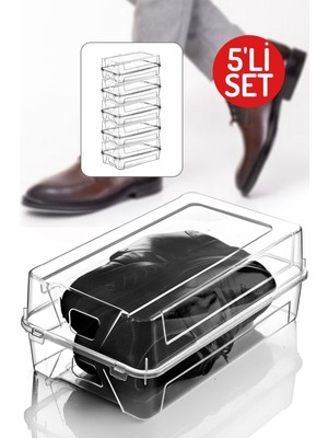 Nandy Home 5'li Set Erkek Ayakkabı Saklama Kutusu