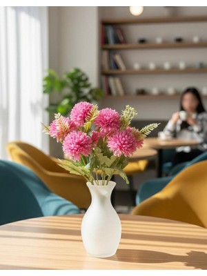 Yasima 9 Dallı Şimşir Aranjmanlı Fuşya Kasımpatı Ev ve Iş Yeri Dekorasyonu