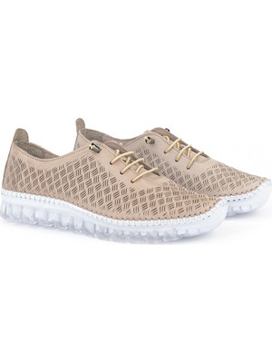 Ziya, Kadın Hakiki Deri Günlük Ayakkabı 1611046Z8031 Taş