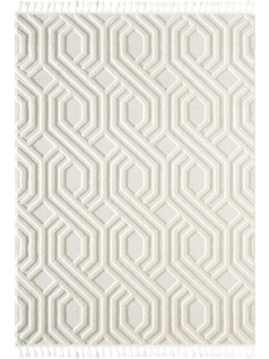 Karmen Halı Loop LP024W Gri Halı Dekoratif Sisal Yumuşak Bukleli Tozsuz Salon Halısı Yatak Odası Iskandinav