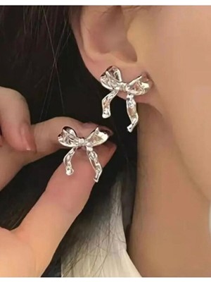 Girift Vintage Zinc Silver Fiyonklu Küpe