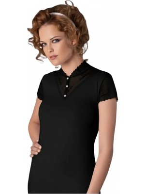 Beruflic B641 Şahinler Düğmeli Dantelli Bluz