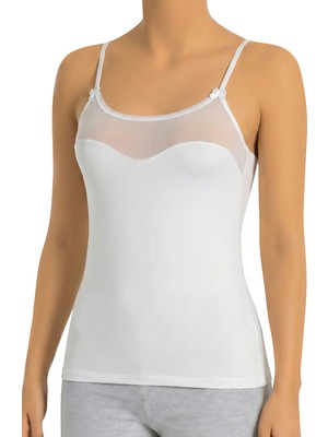 Öts Kadın Atlet Tüllü Ip Askılı (%96 Pamuk - %4 Elastan)