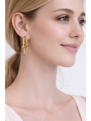 Girift Vintage Yemt Toplu Model Gold Küpe