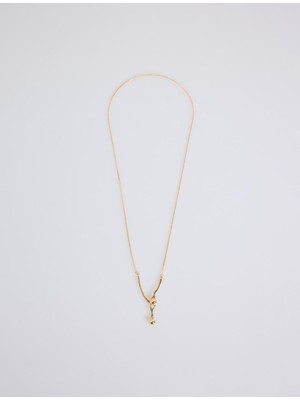 Jimmy Key Altın Rengi Ikili Metal Top Figürlü Kolye