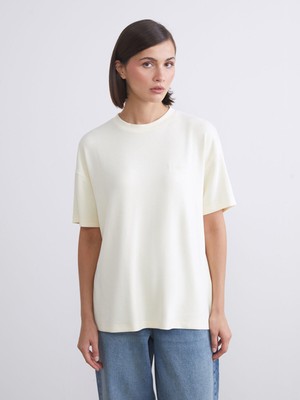 Lc Waikiki Yeni Sezon Bisiklet Yaka Oversize Kadın Tişört