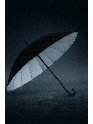 Jasper  8 Tel Fiber Baston Şemsiye Siyah