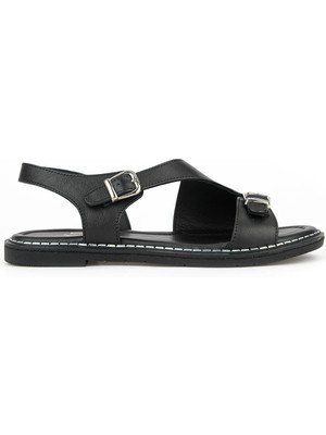 Ziya, Kadın Hakiki Deri Sandalet 1611020Z5407 Siyah