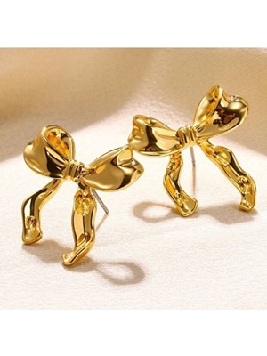 Girift Vintage Zinc Gold Fiyonklu Küpe