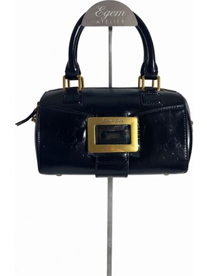Egem Atelier Vıntage Gold Tokalı Siyah Kadın Çanta
