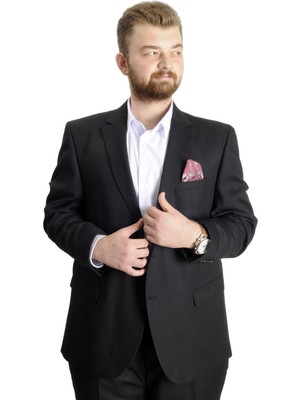 ModeXL Mode Xl Büyük Beden Erkek Takım Elbise Line 23023 Siyah