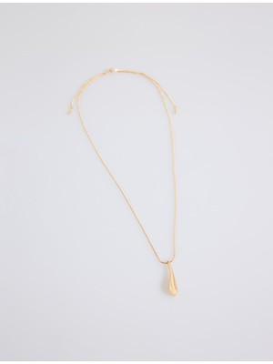 Jimmy Key Altın Rengi Metal Uçlu Ayarlanabilir Kolye