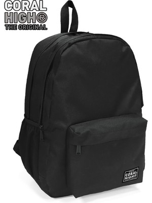 Coral High Siyah Üç Bölmeli Okul / Günlük Kullanım Sırt Çantası