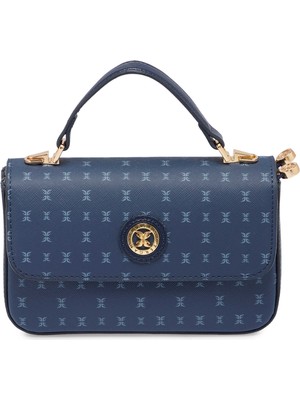 Tergan Lacivert Print Kadın El Çantası - S26Y1PR09154-V5J