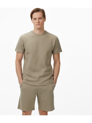 Nautica Erkek Bej Regular Fit T-Shirt V55318T.1FS