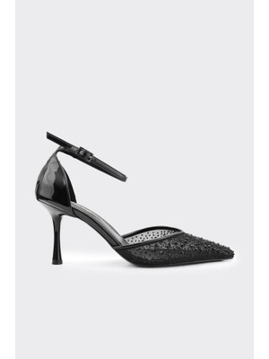 Derinet Topuklu Taşlı Kadın Abiye Ayakkabı