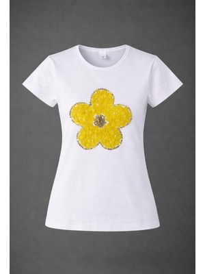 Dıgıl Kids Papatya Desenli Kısa Kol Likralı Penye