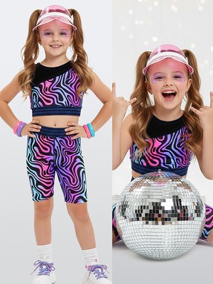 Denokids Kız Çocuk Spor Tayt Crop Top 2'li Takım 6-11Y