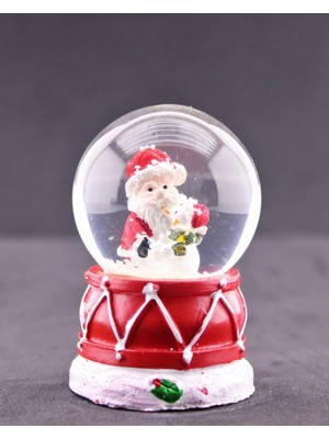 Marsilyan Yılbaşı Temalı Noel Baba  Kar Küresi – Yılbaşı Hediyesi LED Işıklı Hediyelik 6,5 cm