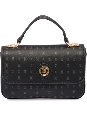 Tergan Siyah Print Kadın El Çantası - S26Y1PR09154-T0E