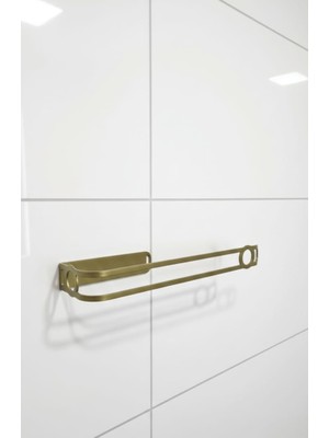 Edil Tasarım Metal Altın Renk Havlu Askısı,yapışkanlı,montaj/vidalama Gerektirmez