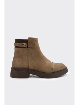 Derinet Hakiki Deri Fermuarlı Kadın Bot