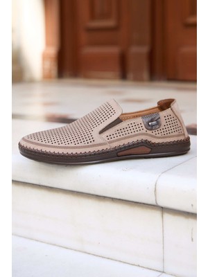 Vantaggio Shoes Apex Siyah Deri Delikli Comfort Erkek Ayakkabı