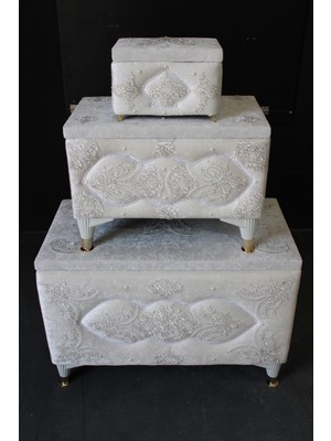 Huzur Çeyiz Elips Model 3'lü Çeyiz Sandığı