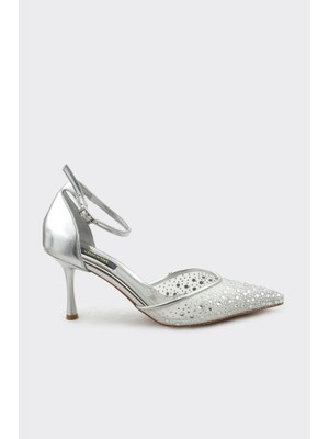 Derinet Topuklu Taşlı Kadın Abiye Ayakkabı