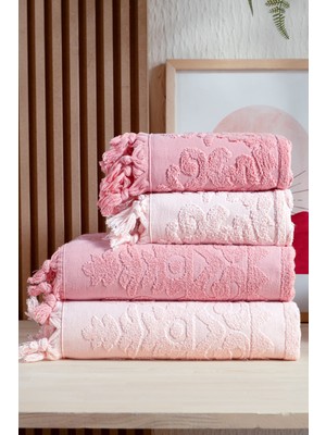 %100 Pamuk Bersay Tekstil Kumsal 4'lü Hamam Seti %100 Pamuk (2 Adet 70X140 Beden, 2 Adet 50X90 El, Yüz, Saç Havlu), 1250GR