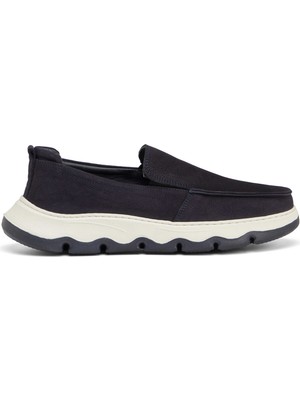 Tergan Lacivert Hakiki Nubuk Deri Erkek Loafer - E25I1AY57221-C39