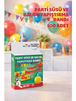 Nandy Home 100 Adet Parti Süsü ve Balon Yapıştırma Bandı - 10MM