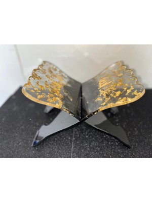 Nova Vita Kur’an-Kerim Rahlesi Siyah Altın Varaklı Kitap Okuma Standı Yasin Şerif Boy (Süpriz Hediyeli)