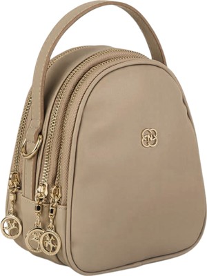 Nas Bag Mini Kadın Çapraz Çanta - Vizon Kuzu