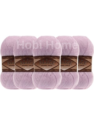 Alize Angora Gold Simli El Örgü Ipi 5’li Paket 27-Lila (5 x 100 G) – Şal, Atkı ve Hırka Ipliği