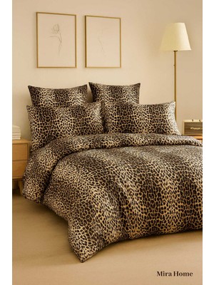 Mira Home Çift Kişilik Pamuklu Nevresim Takımı Wild Leopard