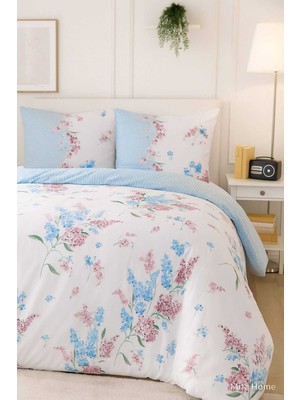 Mira Home Çift Kişilik Pamuklu Nevresim Takımı Krizantem Desenli