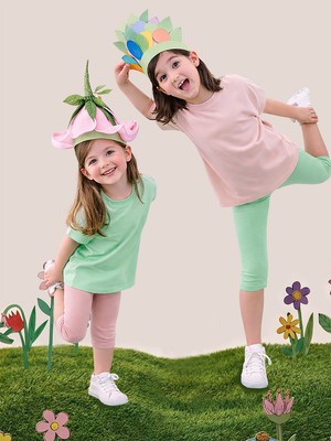 Mshb&G Kız Çocuk Tayt 2'li Paket Pamuk Pembe ve Mint Tayt Yazlık