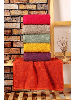 Mira Home 6 Lı El Yüz  Jakarlı Havlu Seti Doku Desen